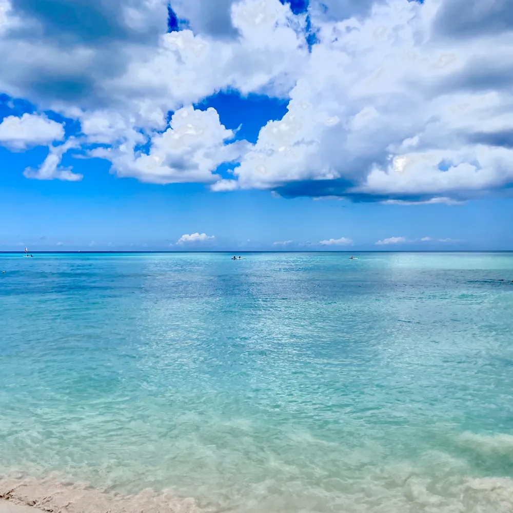 Turquoise sea under a summer sky